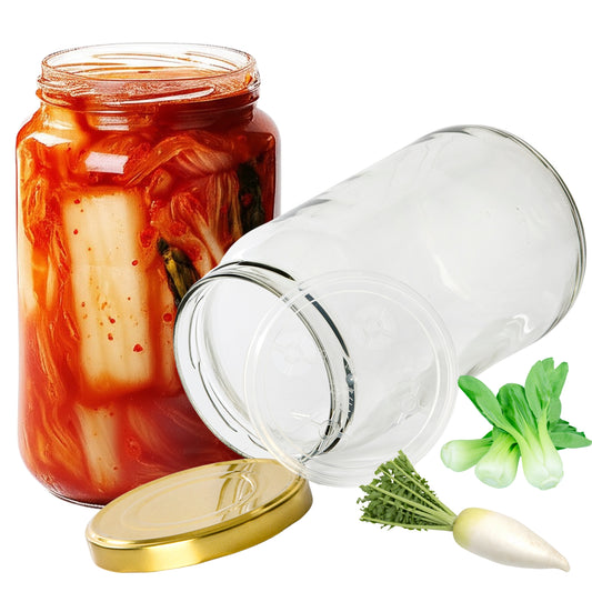 GROSSE GLASGLASGEFÄSSER (2 Liter) FÜR KONSERVEN, EINGELÖSENE UND GÄRUNGEN 