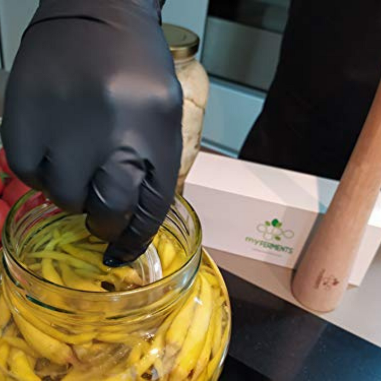Tarro de Cristal Grande, Para Fermentación Vegetal