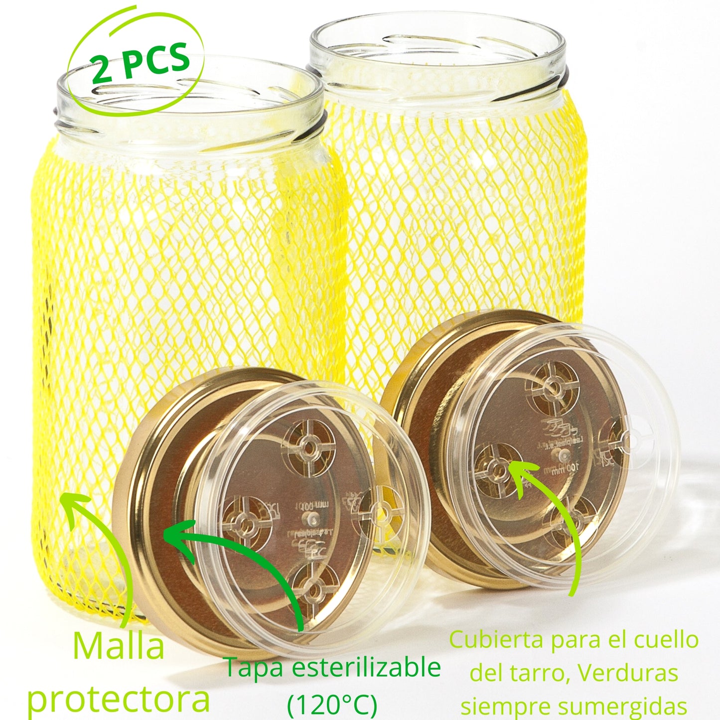 GROSSE GLASGLASGEFÄSSER (2 Liter) FÜR KONSERVEN, EINGELÖSENE UND GÄRUNGEN 